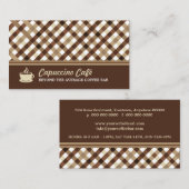 Retro Checked Coffee Bar Visitenkarte (Vorne/Hinten)