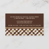Retro Checked Coffee Bar Visitenkarte (Rückseite)