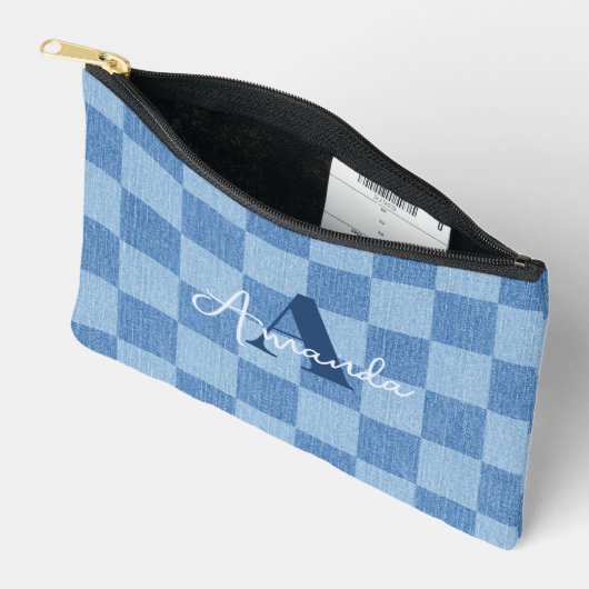 Retro Checked Fade Zubehörtasche (Offen)