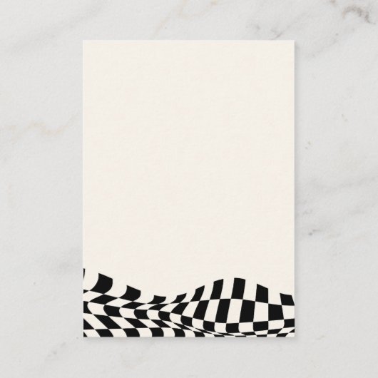 Retro-Checked Muster QR Code Hochzeitswebsite Begleitkarte (Rückseite)