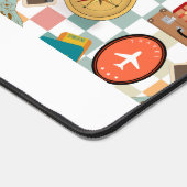 Retro Checked Personalisiert Vacation Travel Schreibtischunterlage (Ecke)