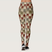 Retro Checked Potholder Design Leggings (Rückseite)