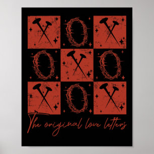 Retro Checked Valentinstag Xoxo Die Original-Liebe Poster