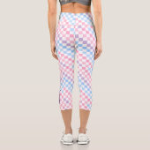 Retro Checkerboard 1990s 2000s Y2K Pastellname Capri Leggings (Rückseite)