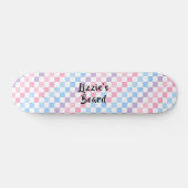 Retro Checkerboard 1990s 2000s Y2K Pastellname Skateboard (Horizontal)
