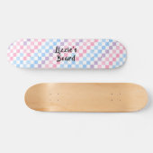 Retro Checkerboard 1990s 2000s Y2K Pastellname Skateboard (Horizontal)