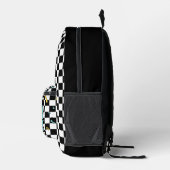 Retro Checkerboard Daisy Bedruckter Rucksack (Rechts)