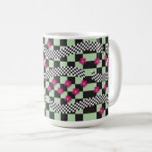 Retro-Checkerboard-Design mit Blume Kaffeetasse (VorderseiteRechts)