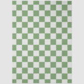 Retro-Checkerboard Grün Weiß Mod Preppy Seidenpapier (Vorderseite)