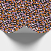 Retro Checkerboard Halloween Geister und Pumpkins Geschenkpapier (Ecke)