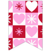 Retro Checkerboard Hearts bunting banner (Dritte Fahne)