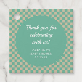 Retro Checkerboard Mini-Dusche individuell Vielen  Geschenkanhänger