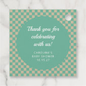 Retro Checkerboard Mini-Dusche individuell Vielen Geschenkanhänger (Rückseite)