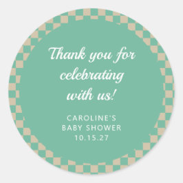 Retro Checkerboard Mini-Dusche individuell Vielen  Runder Aufkleber