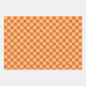 Retro Checkerboard Muster Bright Yellow Orange  Geschenkpapier Set (Vorderseite 3)