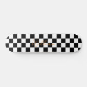 Retro Checkerboard Muster weiß und schwarz Skateboard (Horizontal)