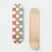 Retro Checkerboard Pattern Skateboard (Vorderseite)