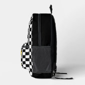 Retro Checkerboard Peace Sign Bedruckter Rucksack (Rechts)