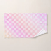 Retro Checkerboard Peach Fuzz Pink Gradient Badhandtuch Set (Handtuch)