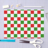 Retro Checkerboard Rot und Grün Weihnachten Seidenpapier (Handwerk)