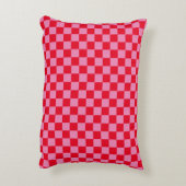 Retro Checkerboard Schachbrettmuster rosa Orange Dekokissen (Rückseite(Vertikal))