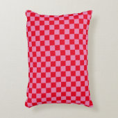 Retro Checkerboard Schachbrettmuster rosa Orange Dekokissen (Vorderseite(Vertikal))