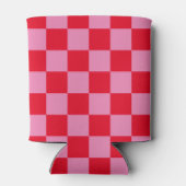 Retro Checkerboard Schachbrettmuster rosa Orange Dosenkühler (Rückseite)