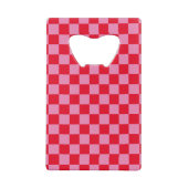 Retro Checkerboard Schachbrettmuster rosa Orange Geldbeutel Flaschenöffner (Rückseite)