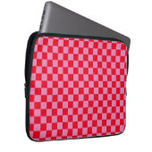 Retro Checkerboard Schachbrettmuster rosa Orange Laptopschutzhülle (Vorne Rechts)