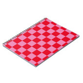 Retro Checkerboard Schachbrettmuster rosa Orange Notizblock (Linke Seite)