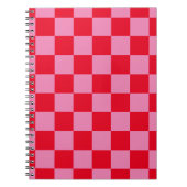 Retro Checkerboard Schachbrettmuster rosa Orange Notizblock (Vorderseite)