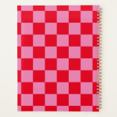 Retro Checkerboard Schachbrettmuster rosa Orange Planer (Rückseite)
