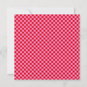 Retro Checkerboard Schachbrettmuster rosa Orange Save The Date (Vorderseite)