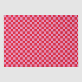 Retro Checkerboard Schachbrettmuster rosa Orange Seidenpapier