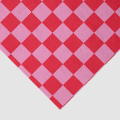 Retro Checkerboard Schachbrettmuster rosa Orange Seidenpapier (Detail)