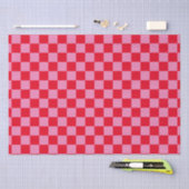 Retro Checkerboard Schachbrettmuster rosa Orange Seidenpapier (Handwerk)