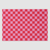 Retro Checkerboard Schachbrettmuster rosa Orange Seidenpapier (Vorderseite)