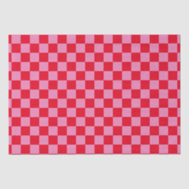 Retro Checkerboard Schachbrettmuster rosa Orange Seidenpapier