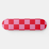 Retro Checkerboard Schachbrettmuster rosa Orange Skateboard (Horizontal)