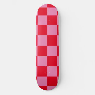 Retro Checkerboard Schachbrettmuster rosa Orange Skateboard