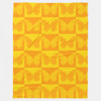 Retro Checkerboard Schmetterling Muster Gelb Orang