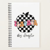 Retro Checkered Apple Niedlich Teacher Planner Planer (Vorderseite)