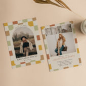 Retro Checkered Arch Timeless Foto Abschluss Einladung