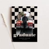 Retro Checkered Arch Timeless Foto Abschluss Einladung