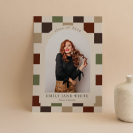 Retro Checkered Arch Timeless Foto Abschluss Einladung