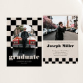 Retro Checkered Arch Timeless Foto Abschluss Einladung