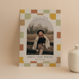 Retro Checkered Arch Timeless Foto Abschluss Einladung