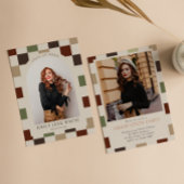 Retro Checkered Arch Timeless Foto Abschluss Einladung