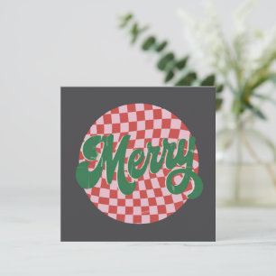 Retro Checkered Frohe Weihnachten