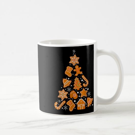 Retro Checkered Gingerbread Christmas Coquette Bow Kaffeetasse (Rechts)